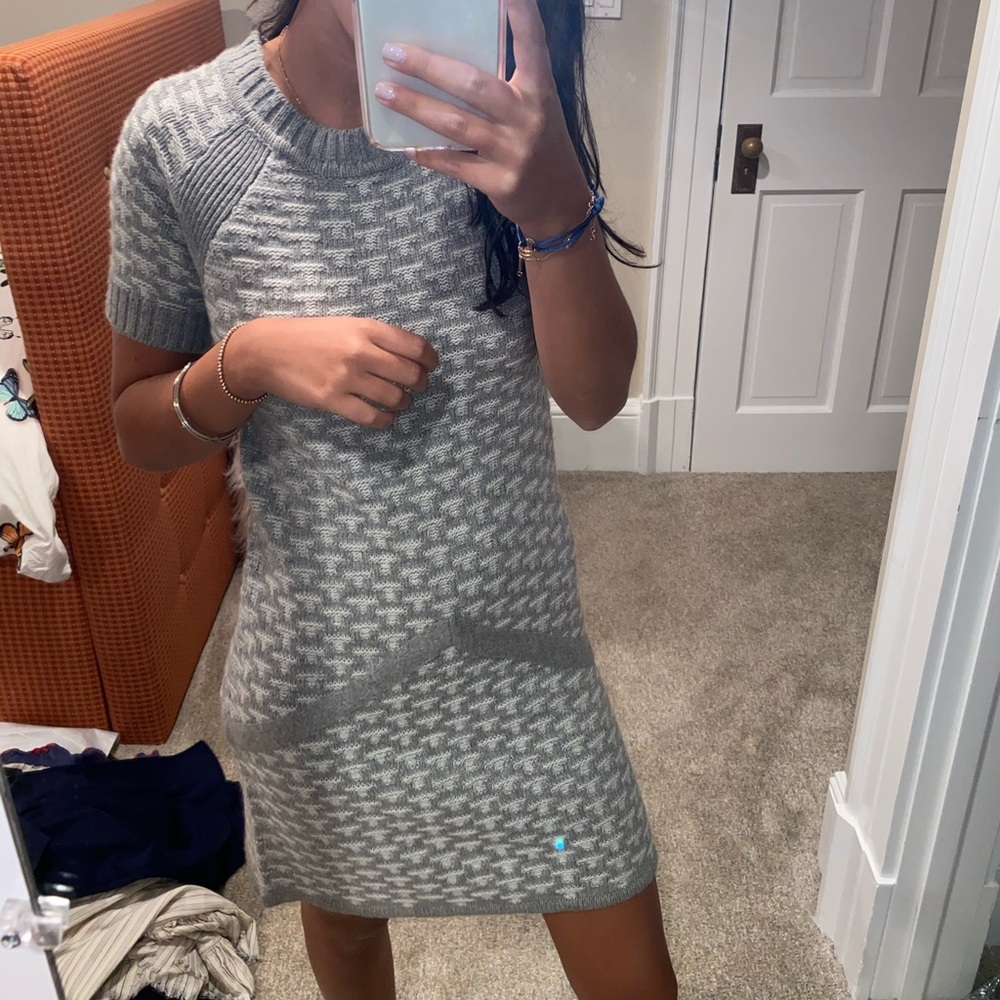 Knitz grey and white knit dress